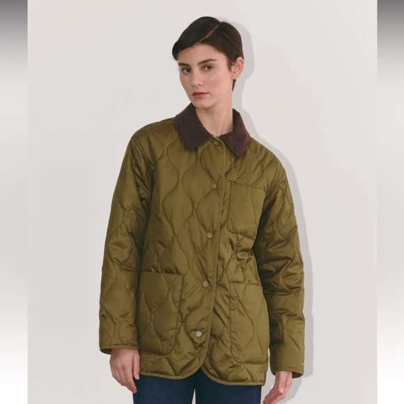 Everlane Jackets & Blazers - Everlane Olive Green Quilted Puffer Jacket